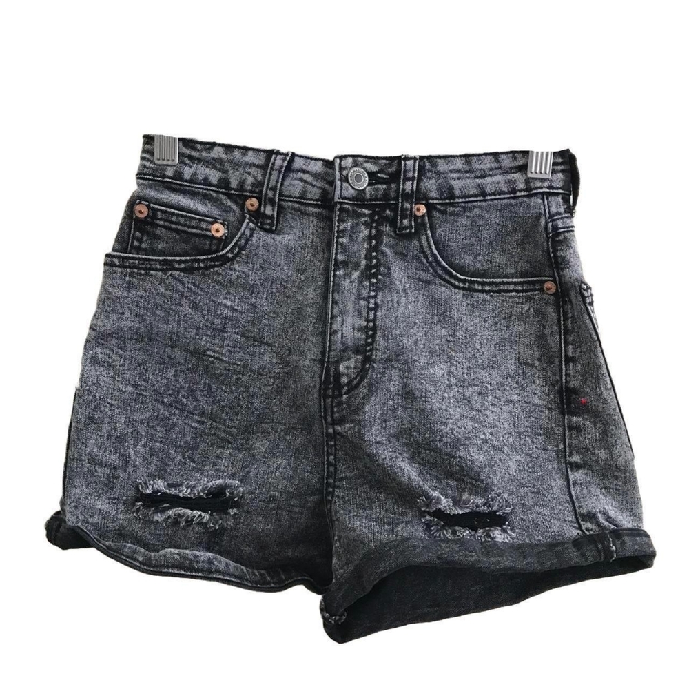 Women's Denim Shorts Washed Gray Jeans Short Shorts High Waisted Size Small
